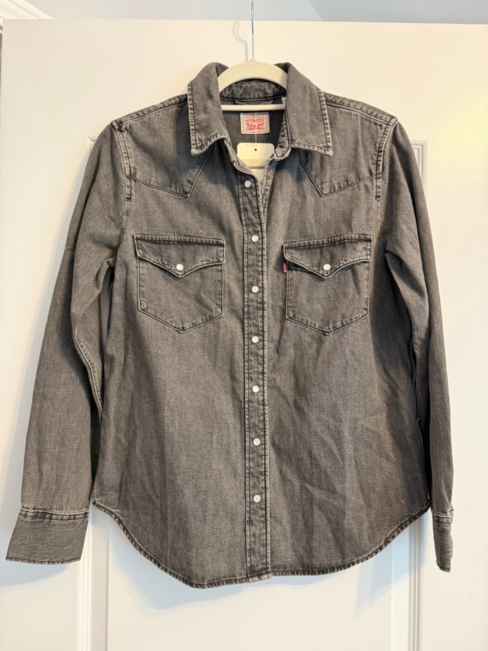 Levi's Gray Button-Down Denim Shirt